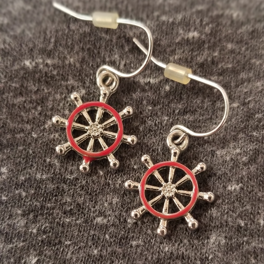 Nautical Earrings in Red